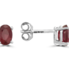 Oval Ruby Earrings 14k White gold